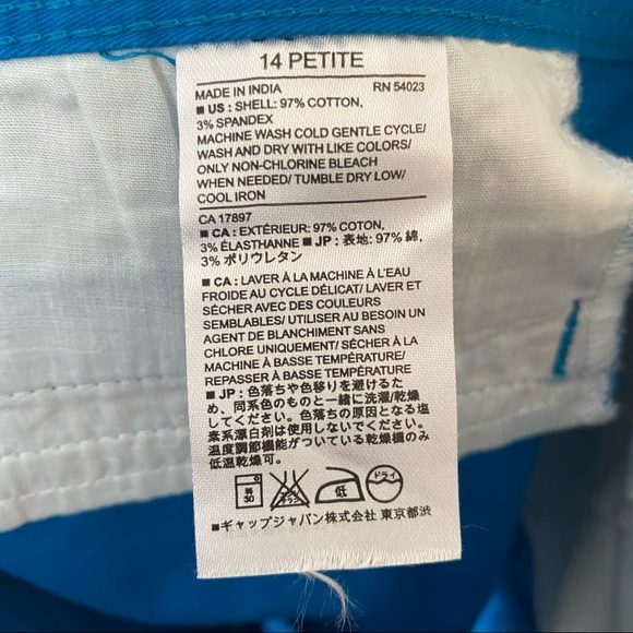 PLUS Banana Republic NWT Teal Blue 4” Shorts Size 14 - Picture 5 of 5